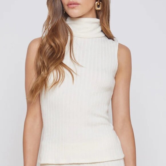 L'AGENCE Tops - L’AGENCE Ceci Sleeveless Turtleneck Top – Gossamer Creme, Size XS (NWT)